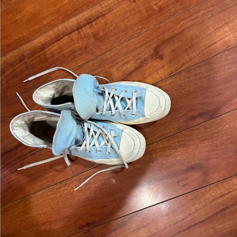 Converse Sky Blue High-Top Sneakers comme des garçon - Picture 7 of 8